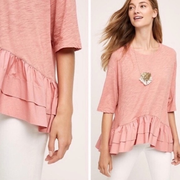 Anthropologie - Akemi + Kin - Oversized Ruffle Tee - Picture 3 of 8